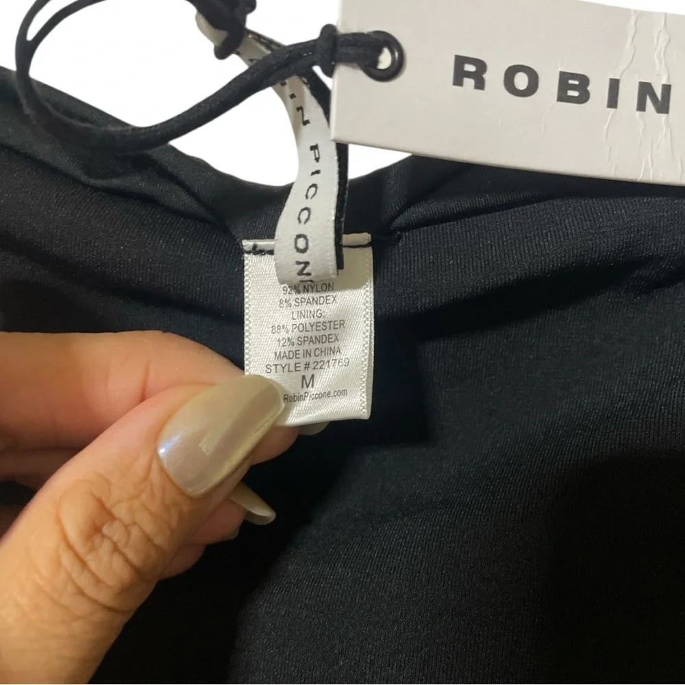 Robin Piccone Ava Clean Finish Bikini Bottoms | M | Black